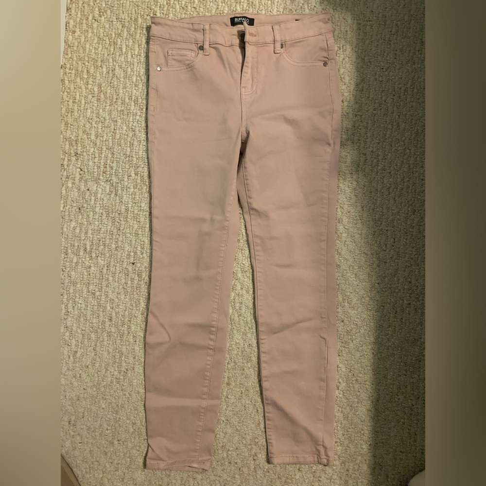 Blush pink buffalo jeans
